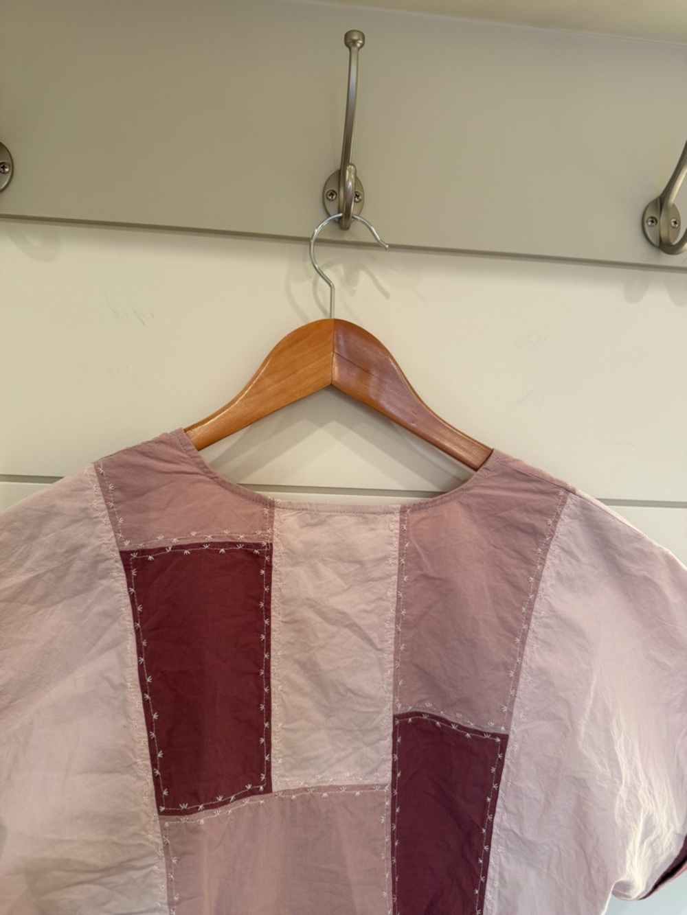 Madewell Signature Poplin Patchwork Peplum Top size 6 - Picture 6 of 9